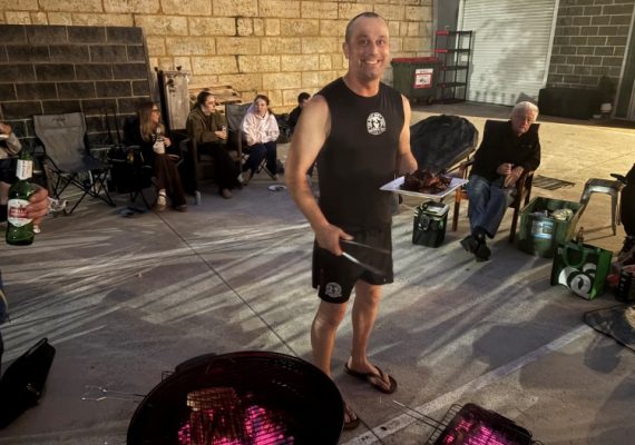 adam roberts running the social bbq night at the best don't rest mma in clarkson